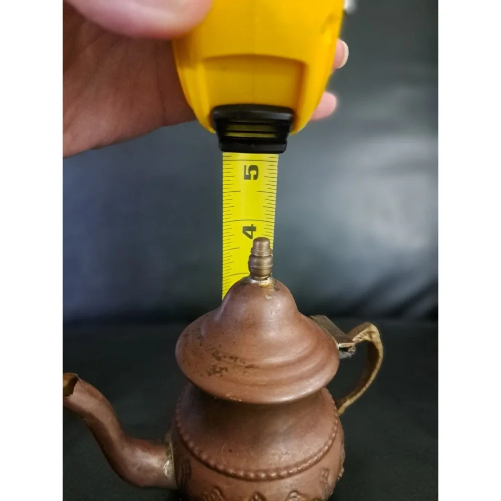 Vintage Brass Dallah Arabic Middle Eastern Etched Coffee Tea Pot‎ 4